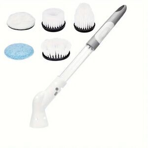 6pcs/ set, Cordless Electric Rotary Scrubber, with 5 Replaceable Brush Heads